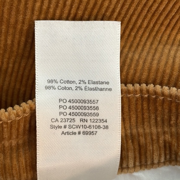 Aritzia Denim Forum The Yoko High Rise Slim Corduroy Size 30 - Picture 10 of 11